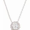 Jewelry * | Best Reviews Of Adornia Swarovski Crystal Halo Necklace .925 Sterling Silver