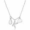 Jewelry * | Coupon Adornia Three Charm Necklace Moonstone .925 Sterling Silver White