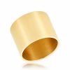 Jewelry * | Outlet Adornia 15Mm Cigar Band Yellow Vermeil Stainless Steel Gold