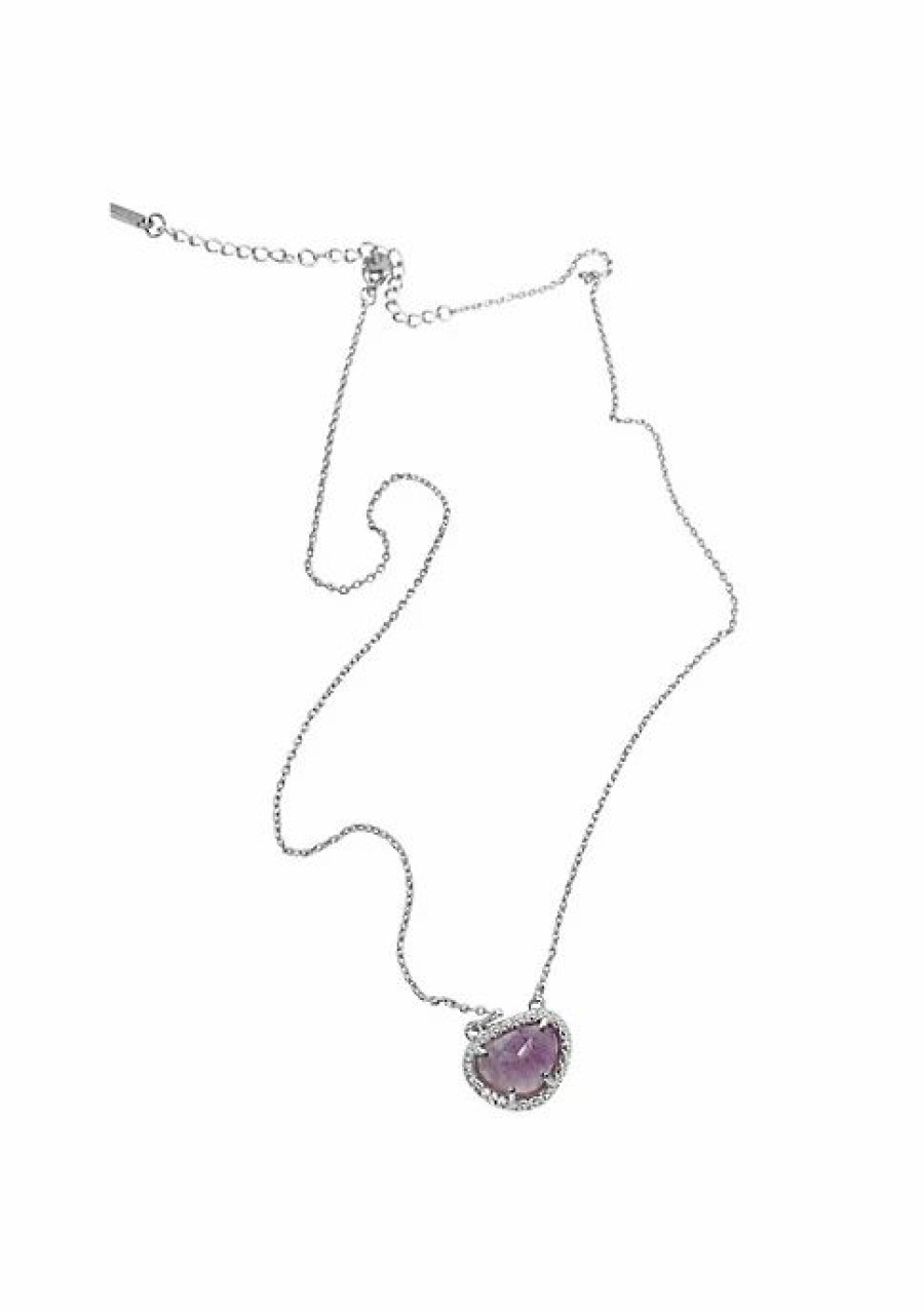 Jewelry * | Best Sale Adornia February Birthstone Necklace Amethyst Gold