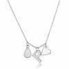 Jewelry * | Coupon Adornia Three Charm Necklace Moonstone .925 Sterling Silver White