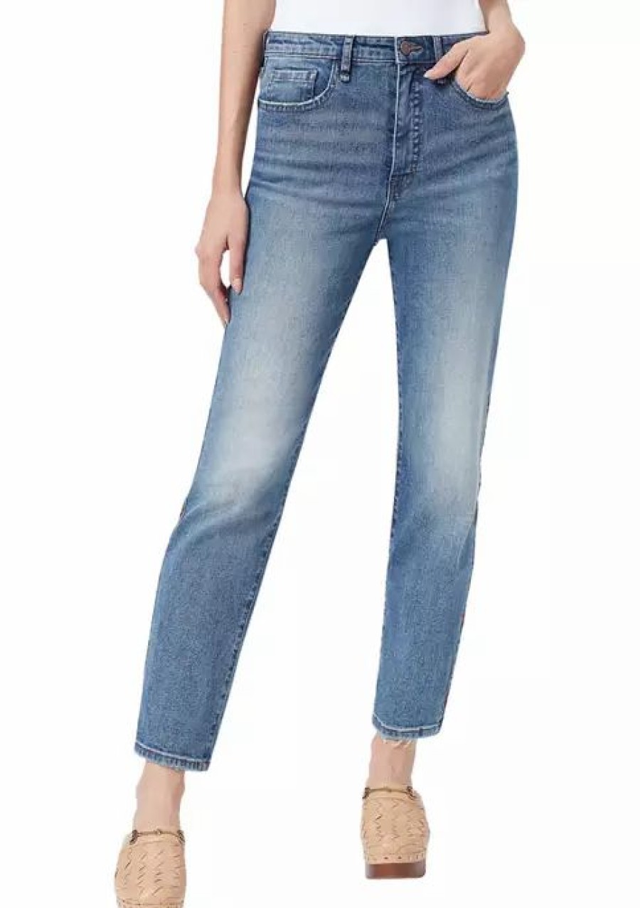 Jeans * | Promo Sam Edelman Women'S High Rise Slim Straight Jeans Snow Canyon