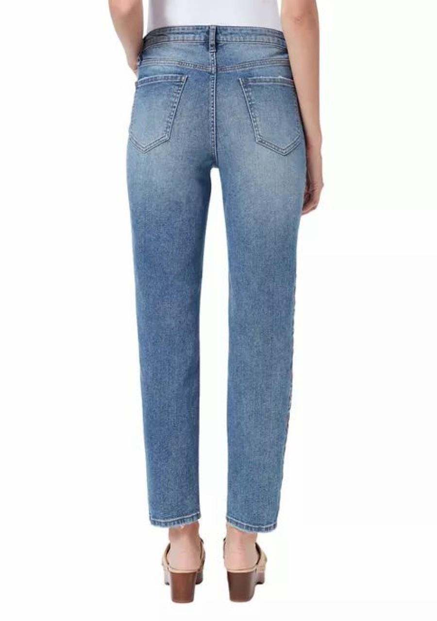 Jeans * | Promo Sam Edelman Women'S High Rise Slim Straight Jeans Snow Canyon